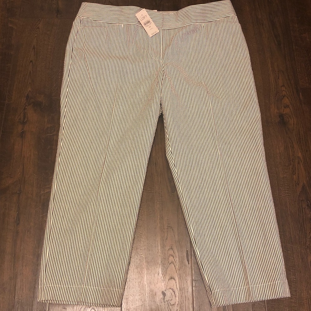 LOFT Petite Marissa Cropped Pants - Striped